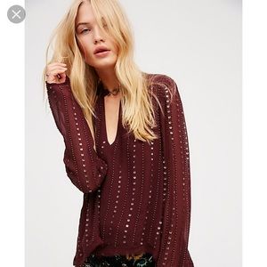 Young Love Embellished Blouse in Plum